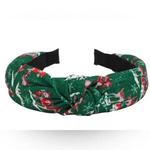 1 Piece Green Christmas Cross Knotted Headband